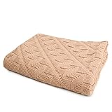 (mocha) - Sonnenstrick Blanket Knitted made from 100% Organic Cotton/Controlled Organic Cultivation/