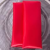 (Red) - Red - Satin Napkin - 43cm x 43cm - 10 PACK