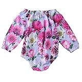 Là vestmon　ベビー服 ロンパース ニット襟大きい カバオールー 長袖 花柄プリント女の子連体トップス ギフト 出産祝い