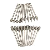 20本入り 研磨用 ガラス彫刻 ダイヤモンド ボール形 錐形ヘッド 研削ビットセット 長さ45mm