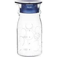 iwaki(イワキ) AGCテクノグラス  耐熱ガラス 麦茶ポット ピッチャー 0.6リットル 丸型 冷水ポット 冷水筒 クールサーバー KBT2893-BL