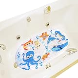 ノンスリップベビーバスマット、シャワーマットキッズ用、29 " W x 16 " L , Fits Anyサイズバスタブ(海魚)