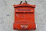 ラミネート36 x 24ポスター:メールボックス古いレッドメタルPost家Entrance Blacksmithingレターボックス