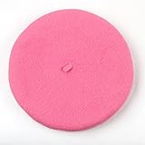 キッズ ベレー帽 100%ウール 選べる40色 (ピンク)