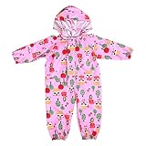 キッズ雨具、かわいいキッズレインコート 上下セット 女の子 男の子レインコート ピンク S（75-90cm）