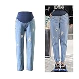 妊婦ジーンズ ズボン 妊婦服 マタニティウェア デニム 妊娠中 産前産後 パンツ レディース 春 夏 秋 冬 ウエスト調節機能 ボトムス (M)