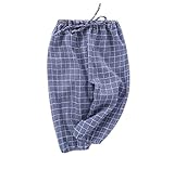 Taiycyxganユニセックスベビー男の子女の子カジュアル伸縮性グリッドパンツハーレムパンツ夏ブルマ US サイズ: 80: 1T カラー: ブルー