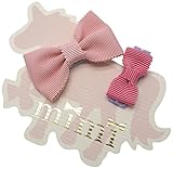 mimi(ミミ)グログラン ヘアクリップ(さくらピンクSET)大小 2個セット 滑りどめ付 日本製