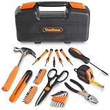 VonHaus Orange 39 Piece General Tool Set - Home Hand Tool Kit with Plastic Toolbox Storage Case [並行輸