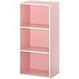 ぼん家具 カラーボックス マルチラック 木製 ラック 多目的ラック 収納箱 本棚 収納ケース 〔3段〕 ピンク