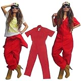 つなぎ ディッキーズ 半袖　dickies　オールインワン　ロング丈パンツ　レッド　one0308 (S)