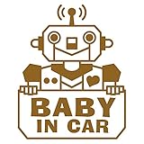 imoninn BABY in car ステッカー　【パッケージ版】　No.50　ロボットさん　（ゴールドメタリック）