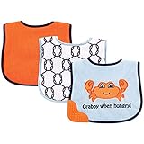 Luvable Friends 3 Piece Feeder Bibs with Teether Bib, Crab by Luvable Friends