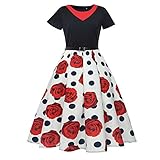 ワンピース レディース 復古 YOKINO 花柄スカート ドッキング ワンピース レディース ドレス お呼ばれ パーティ ドレス フレア ワンピース レディース お呼ばれ 結婚式 二次会 高級 花柄