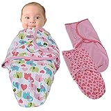 Summer Infant サマーインファントスワドルミーコットンニット3枚セット74970 Elephant Heartsおくるみ 出産祝い