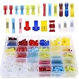 Glarks 465pcs 22-16 / 16-14 / 12-10 Gauge Heat Shrink Nylon Electrical Insulated Quick Splice T-Tap 