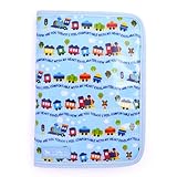 ようこそ赤ちゃんHappy母子手帳ケース（ファスナータイプ）　カラフル列車で行こう（ライトブルー）　B2801600　日本製