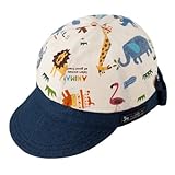 笑顔でおでかけベビー帽子・キャップ（日本製）　サバンナ横断どうぶつ大行進（生成）　B19004