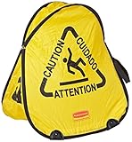 Rubbermaid Commercial FG9S0725YEL Folding Safety Cone with International Wet Floor Symbol, Yellow [並
