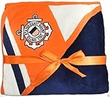 U.S. Coast Guard Licensed Logo Soft Fleece Racing Stripe Baby Blanket (USCG Navy) by United States C