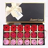 YideaHome 枯れない花 ソープ フラワー プレゼント ギフト ギフトボックス入り 18個入り