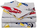 レッド、ブルー、イエローCar Raceシート Twin Size 3 Pcs Sheet Set
