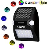 Luxon ソーラーライト センサーライト LED玄関ライト　カラーランプ機能 外灯 屋外照明/軒先/壁掛け/庭先/玄関周りなど対応 夜間自動点灯 (RGBWダブルサーボールヘッド版)