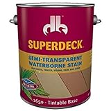 DUCKBACK PRODUCTS Superdeck Semi-Transparent Waterborne Stain DP-2650-4 Semi-Clear Stain Base, 4 gal