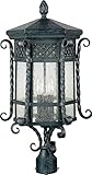 Maxim Lighting 30120CDCF Three Light Country Forge Seedy Glass Post Light, Black [並行輸入品]