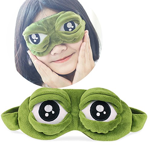 カエルのアイマスク かわいい目カバー カエルのスタイリングゴーグル 悲しい3dアイマスクカバー 睡眠 残り 安眠 遮光 アニメ 面白いギフト 洗濯可 昼寝 眼精疲労 疲労回復 安眠マスク 快眠グッズ お昼寝 出張 旅行など対応 カエルのアイマスク アイスパックなし Tykl5