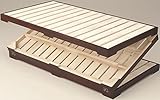 三つ折り天然木桐すのこマット シングルサイズ シングルベッド すのこベッド 木製ベッド ローベッド