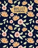 Bullet Journal: Vintage Flower and Leaf - 8"x10" (150 Pages Dot Grid Journal)- Planner and Sketch Book Diary for Calligraphy: Dot Grid Journal