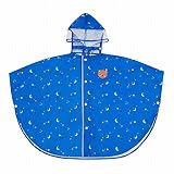 子供 レインコート 雨具 バイザー付 キッズレインコート 反射ライン付き キッズレインウエア・裏地メッシュ 携帯ポーチ付き 可愛い 通気 男女兼用 (L, ブルー)