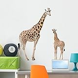 Wallmonkeys Giraffe Mother and Baby Peel and Stick Wall Decals WM28869 (36 in H x 35 in W) [並行輸入品]