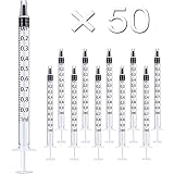 TOUFEIYUAN 1ml シリンジ 50枚注射器液体測定、科学実験室、給餌ペット、猫 犬投薬器 給水器、インク注入、オイルまたは接着剤アプリケーター用 (1ML50スティック 無針)