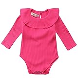 Sylvamorning　子供服　キッズ服　ベビー服　赤ちゃん　ロンパース　長袖　無地　女の子　カバーオール　春秋冬　リブ　可愛い　肌着　70 80 90 100 (90, バラ色)