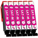 【Momono】SAT-M サツマイモ 互換インク 6M マゼンタ（合計6本）SAT 互換 インクカートリッジ 大容量 個別包装 最新ICチープ搭載 残量表示 増量 対応機種：EP-712A EP-713A EP-714A EP-715A EP-716A EP-812A EP-813A EP-814A EP-815A EP-816A