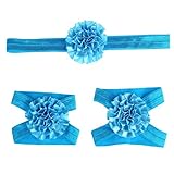 FEITONG ( TM )ホット足花裸足サンダル+ヘアバンドセットベビー幼児の女の子