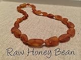 12.5 Raw Honey Bean Baltic Essentials Amber Teething Necklace Baby Toddler Anti-inflammatory for dro