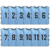 Rakuby ビブス 大人用 12枚セット 番号入り サッカー バスケ フットサル 43*63cm 身長150cm以上すすめ