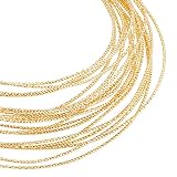 BENECREAT 5m/巻 アクセサリーワイヤー 1mm 14Kゴールドフィルド 彫刻撚り線柄 アートワイヤー 光沢 真鍮製 クラフト銅線 ジュエリー作り 手芸素材