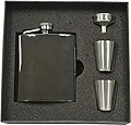 (180ml) - Visol"Outlaw" Gunmetal Stainless Steel Flask Gift Set, 180ml