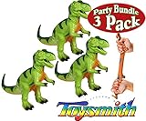 Toysmith Dinosaur Squishimals T-Rex (Tyrannosaurus Rex) Gift Set Party Bundle - 3 Pack [並行輸入品]
