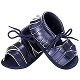 夏　可愛い　女の子　プリンセス　　タッセル　サンダル　　ベビー　ベッド　靴　柔らかい　ソフト (12ー18月, 深青)