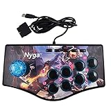 Wresetly Ps2 / Ps3 / Pc / スマートTv用レトロなアーケードゲームロッカーコントローラーUsbジョイスティック内蔵バイブレーター8方向ジョイスティック（No.A）