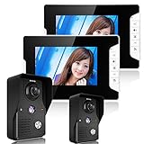 7インチビデオドア電話ドアベルインターコムキット2カメラ2モニターナイトビジョン