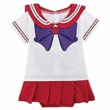 なりきり セーラームーン 風 ベビー コスチューム ロンパース (赤襟×紫リボンプリント●セーラーマーズ風, 70cmタグ(6M) [並行輸入品]