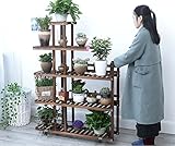 木製植物フラワースタンド/多段鉢植えプラントディスプレイスタンドバルコニー居間屋外フラワースタンド ( 色 : ブラウン ぶらうん , サイズ さいず : 98*130cm )