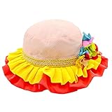 Snone キッズ 帽子サンバイザー 子供サマーハット UVカット レース フラワー飾り 女の子 つば広ハット 赤ちゃんキャップ 通学 旅行