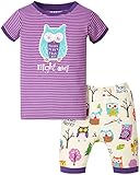 Hatley ハットレイ キッズ女の子 半袖半ズボンパジャマ(フクロウさん) 6、120cm、6Y(119cm) マルチカラー 綿100% PJUOWLS004